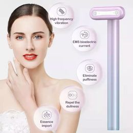 Face Massager 4 in 1 Magic Wand Eye Care Beauty Instrument LED Skincare Vibration Massage Microcurrent Red Light Therapy Warmth Pen 230831