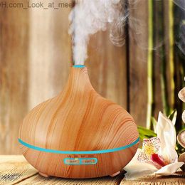 Humidifiers Household Onion Shape Ultrasonic Humidifier Easy Nebulizing Smart Control Atomizer Pretty Night Light WoodGrain Aroma Diffuser Q230901