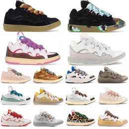 Men Shoes Designer Sneakers Curb Collage Lace Sneaker Women Casual Shoes Nappa Calfskin Leather Trainers Size 36-45