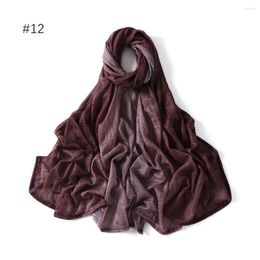 Ethnic Clothing Gradient Crinkle Hijabs For Woman Stretchy Scarf Long Muslim Shawl Plain Turban Head Wraps Women Hijab 170x70cm