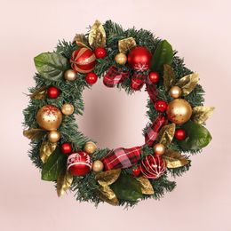 Other Event Party Supplies Artificial Christmas Wreath with Light Wall Hanging Greenery Leaves Farmhouse Garland for Fireplace Xmas Indoor Yard Decoration 230831