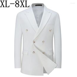 Men's Suits 8XL 7XL 6XL 2023 High End White Blazer Men Business Double Breasted Mens Blazers Loose Male Jackets