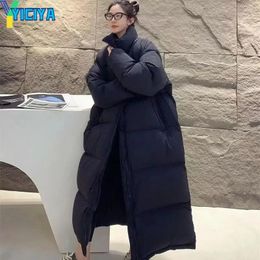 Women's Trench Coats YICIYA Long Down Jacket Thickening Winter Style High Quality 90s Parkas Women Loose Oversize Warm Embroidered Top 2023