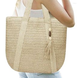 Storage Bags Beach Straw Purse Boho Handbags Crossbody Shoulder Tote Fashion Weaving Bucket Bag For Vacation Travel Summer Dating