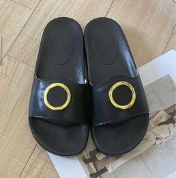 Sandals Designer Slides Women Mens Slippers Couple Flat Shoes Ins Summer Beach Storm Original private film genuine leather outsole 2023 #35-44