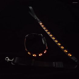 Dog Collars Pvc Leather Light Up Collar Adjustable Usb Rechargeable 7 Colour Changing Grow In Night Safe Led