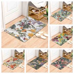 Beautiful Flowers Entrance Door Floor Mat Door Mat Non-Slip Foot Pad Home Welcome Carpet For Hallway Bath Kitchen Doormat HKD230901