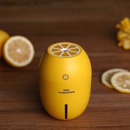 Humidifiers Creative Lemon Humidifier Diffuser Mini USB Desktop Air Humidifier Led Light Mist Maker For Home Office Car Sprayer Q230901