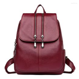 School Bags Women Leather Backpacks Female High Quality Luxury Backpack For Teenager Girls Shoulder Fashion