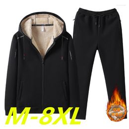 Men's Tracksuits 2023 The Latest Sportswear 2-piece Set Winter Cotton Thickened Lamb Fleece Plus Size Cardigan Leisure Two Sets