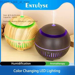 Humidifiers Without Cotton Philtre USB Electric Aroma Air diffuser wood Ultrasonic air humidifier Essential oil Aromatherapy cool mist Q230901