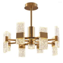 Chandeliers Nordic Design Gold Crystal Chandelier LED Foyer Lights AC110V 220v Lustre Cristal Bedroom Lamp