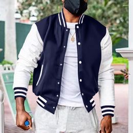Men's Jackets 2023 Winter Baseball Jersey Brushed Fleece Classic Loose Relaxed Standing Collar Button Clothing Jacket