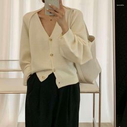 Women's Sweaters Minority Suit Sweater Coat Autumn And Winter 2023 Korean Solid Color Two-piece