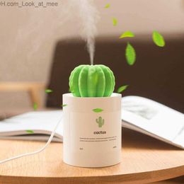 Humidifiers Cactus Humidifiers Desktop Mini Cool Mist Humidifier 280ml USB Portable Car Air Diffuser Auto Shut-Off Best Gift for Christmas Q230901