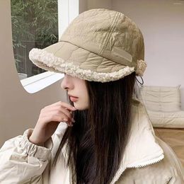 Berets Beach Blanket Dress Duck Cap Wide Eaves To Show The Face Small With Velvet Anti Cold All Warm Plain Yan Visor Led Strobe