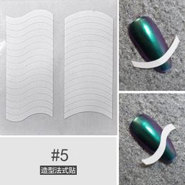 Nail Stickers White Strips Slime Smile Wave Lines Geometric Design French Style Decoration 3D Art YJ067