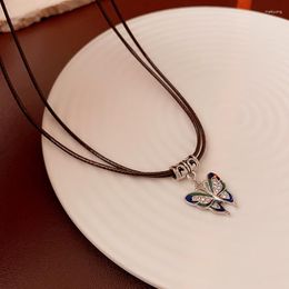 Pendant Necklaces Retro Ethnic Style Butterfly Necklace For Women Design Sense Chinese Heart Luxury Designer Jewellery