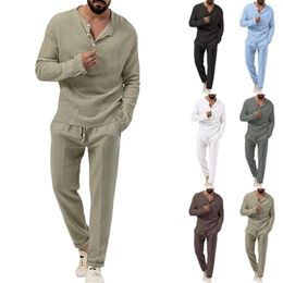 Men's Tracksuits Suit Jacket Mens Flapper Fall Breathable Wrinkle Two Piece Roll Sleeve Shirt Suits Pleated Pants