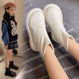 Boots Girls' Autumn and Winter Popular Cotton Boots New Martin Boots Girls' Casual Leather Boots Student Shoes