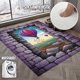 Cartoon Landscape Carpets for Living Room Children's Room Bedroom Large Rugs 140x200cm Soft Flannel Lounge Washable Floor Mat HKD230901