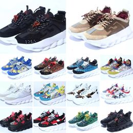 Luxury Designer Casual Shoes Top Quality Chain Reactio Wild Jewels Chain Link Trainer Running Shoes Sneakers EUR 36-47