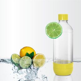 Water Bottles 1 Pc Of Yellow Soda Maker 35.195oz/1L BPA Free Reusable PET Sparkling For Machine Summer Drink