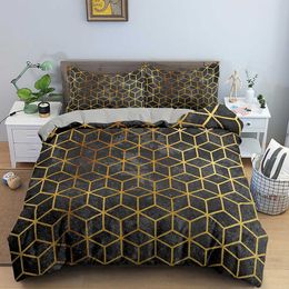 Bedding sets Marble Geometry Bedding Set Breathable Duvet Cover With Zipper Closure Multiple Sizes Quilt Cover With case Home Textiles