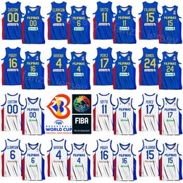 Printed World Cup 2023 Basketball Jersey Philippines Shirt 6 CLARKSON 24  Dwight RAMOS 15 June Mar FAJARDO 34 ARIEL JOHN EDU 16 ROGER POGOY 13 JAMIE  JAMES MALONZO From Best_sale_store, $14.1