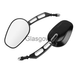 Motorcycle Mirrors Motorcycle 8mm Rearview Mirror Black Side Mirrors For Harley Touring Road King 883 1200 48 x0901