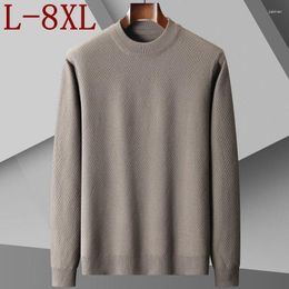 Men's Sweaters 8XL 7XL 6XL Fall Winter Cashmere Turtleneck Sweater Men Fashion Argyle Streetwear High End Soft Warm Male Christmas Jumpers