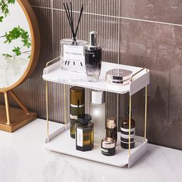 Kitchen Storage Bathroom Hand Washing And Vanity Countertop Rack Toilet Light Luxury Desktop Comb Cosmetics Shelf Box