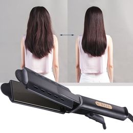 Hair Straighteners Wide Plate Flat Iron Professional Alloy Straightener Temperature Adjustable Straightening Venting Styling Tool 230831