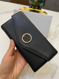 Designer Wallet Women Men Wallet Credit Card Holder Zero Wallets 10A Cowhide Clutch Bag Coin Purse Classic Long Fold Black