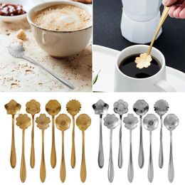 Spoons 8 Pcs Flower Spoon Coffee Teaspoon Set Reusable Stainless Steel Dessert Durable Anti Rust Tableware Creative Tea