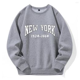 Men's Hoodies York 1524-1664 Hip Hop Letter Man Pullovers Loose Oversized Fleece Hooded Casual Basic Clothes Image Creative