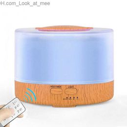 Humidifiers Large Air Humidifier Essential Oil Diffuser Ultrasonic Cool Mist Maker Fogger Humidificador LED Lamp Aroma Diffuser 500ml Q230901