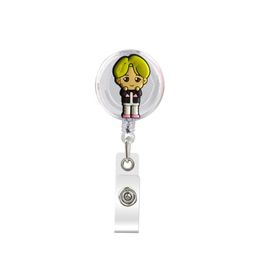 Business Card Files Cute Retractable Badge Holder Reel - Clip-On Name Tag With Belt Clip Id Reels For Office Workers Juvenile Doctors Otigi