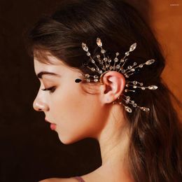 Headpieces Gold Silver Colour Metal Butterfly Ear Clips Without Piercing For Women Sparkling Zircon Cuff Clip Earrings Wedding Jewellery