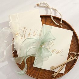 Party Favor Unique 2PCS Special Daughter Getting Married Gifts Paper Oath Book Vows Cards For Wedding Bride Groom Marriage Day Pos Props