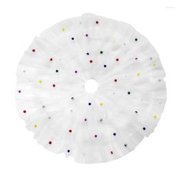 Christmas Decorations White Gauze Tree Pleated Skirt Half Manual And Mechanical Colorful Pompom Cake Dress