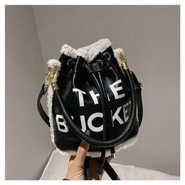 Women 2023 New Fashion Hot Selling Lamb Hair Water Bucket with Printing for Women's Shoulder Bag 60% Off Outlet Online