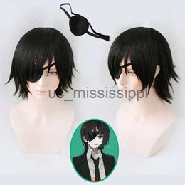 Cosplay Wigs Himeno Cosplay Wig Chainsaw Man Black Short Fluffy Layered Heat Resistant Synthetic Hair Anime Cosplay Wigs WigCap Eye Patch x0901