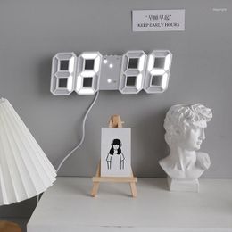 Table Clocks Nordic LED Digital Alarm Clock Wall Hanging Watch Snooze Calendar Electronic Smart