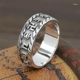 Cluster Rings Original Design Of Thai Silver No Inlay Opening Adjustable Ring Designer Carving Process Fine Charm Women's Brand Jewelry