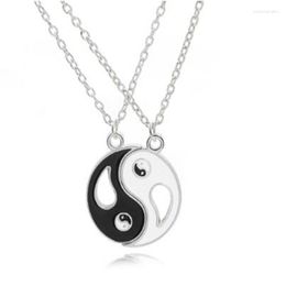 Pendant Necklaces Elements Yin Yang Two Petals Pisces Tai Chi Bagua Friends BFF Couple Bracelet For Wome Jewellery Bijoux