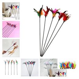 Cat Toys Bell Feathers Pet Tease Catand Tick Interactive Teasing Fishes Deity To Amuse The Cats Pole Feather Supplies Zc1037 Drop De Dhpkd