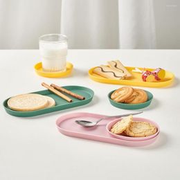 Plates 1 Set Multipurpose Silicone Trays Easy To Clean Non-slip Microwave-safe Heat-resistant Tray