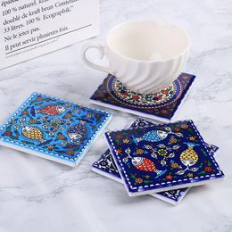 Table Mats Ceramic Cork Coasters Trivet Mat Heat Resistant Tableware Insulation Pads Cup Holders Spoon Rest Handmade Mug Pad