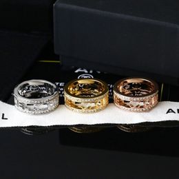 Designer Ring Luxury Rings for women Men Hollow Out Rings Diamonds Fashion Trendy Classic Letter Rings Premium High Quality Gifts New